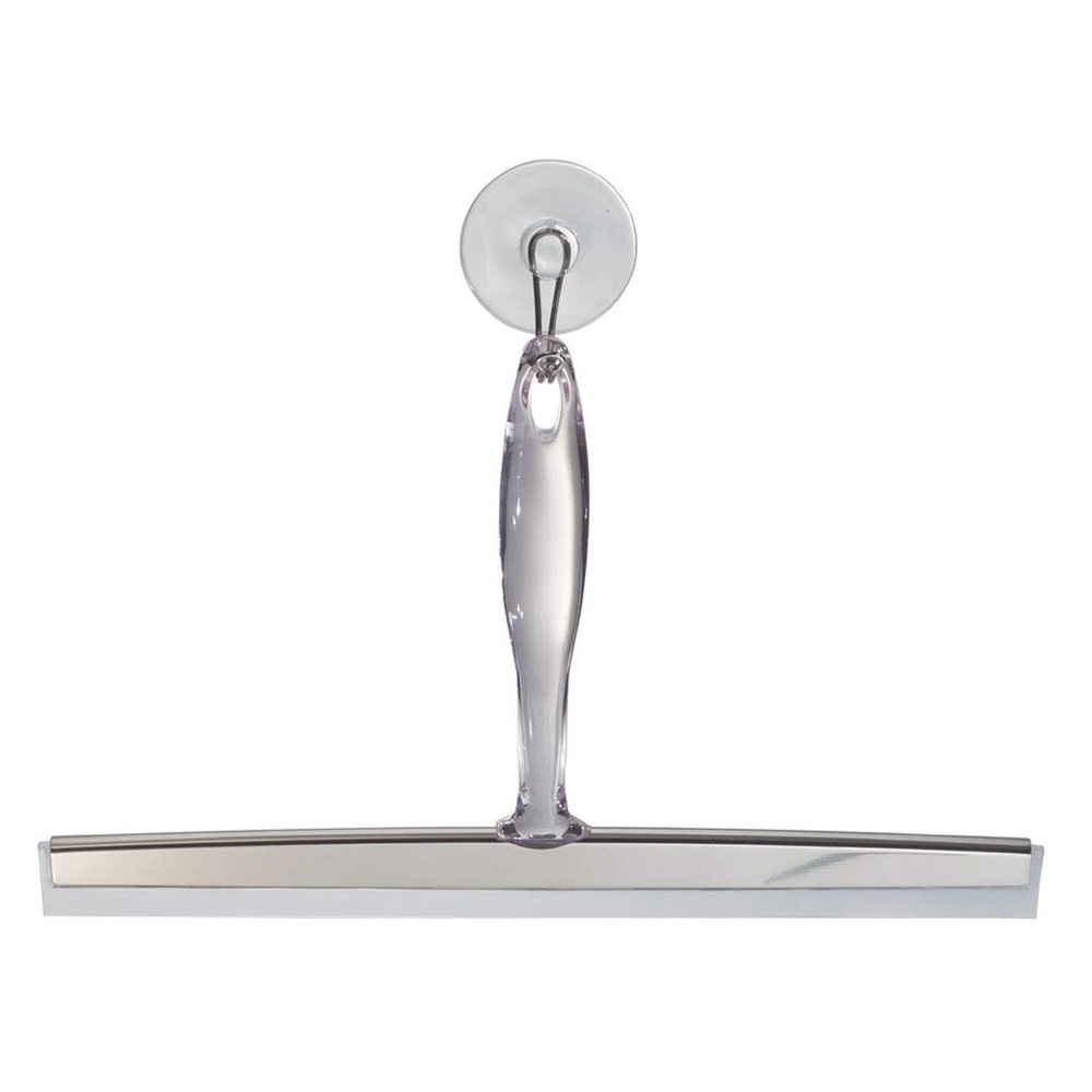 iDesign Clear Zia Squeegee Shower Glass Cleaner in Silver